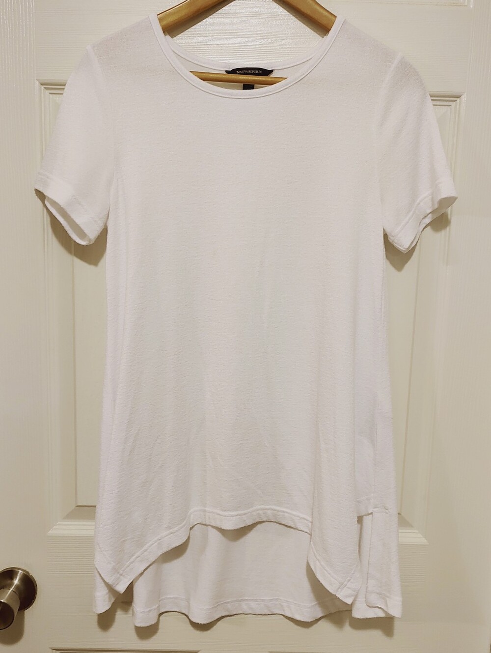 Banana Republic White Short Sleeve Tunic Tee